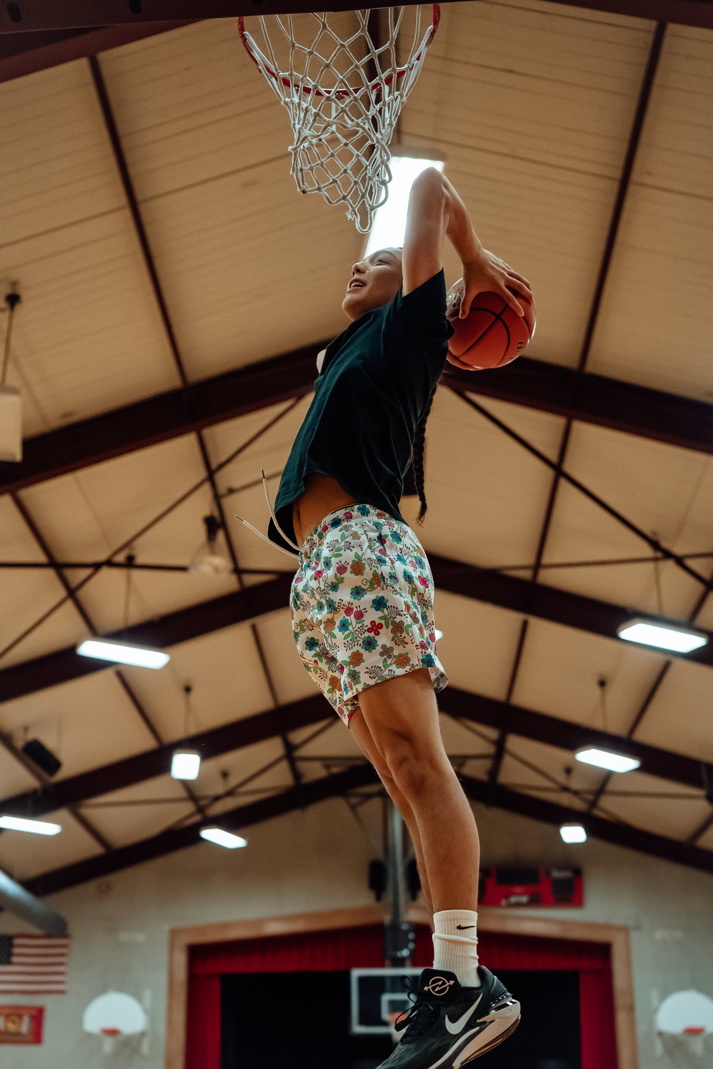 Ojibwe Flower Mesh Basketball Shorts — Multi-Color