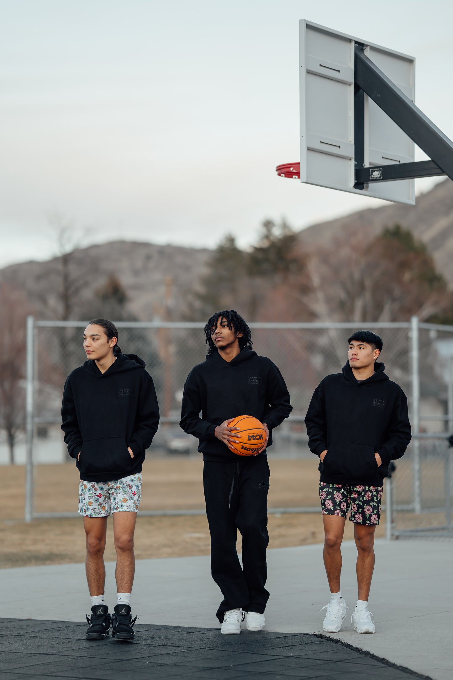 Ojibwe Flower Mesh Basketball Shorts — Multi-Color