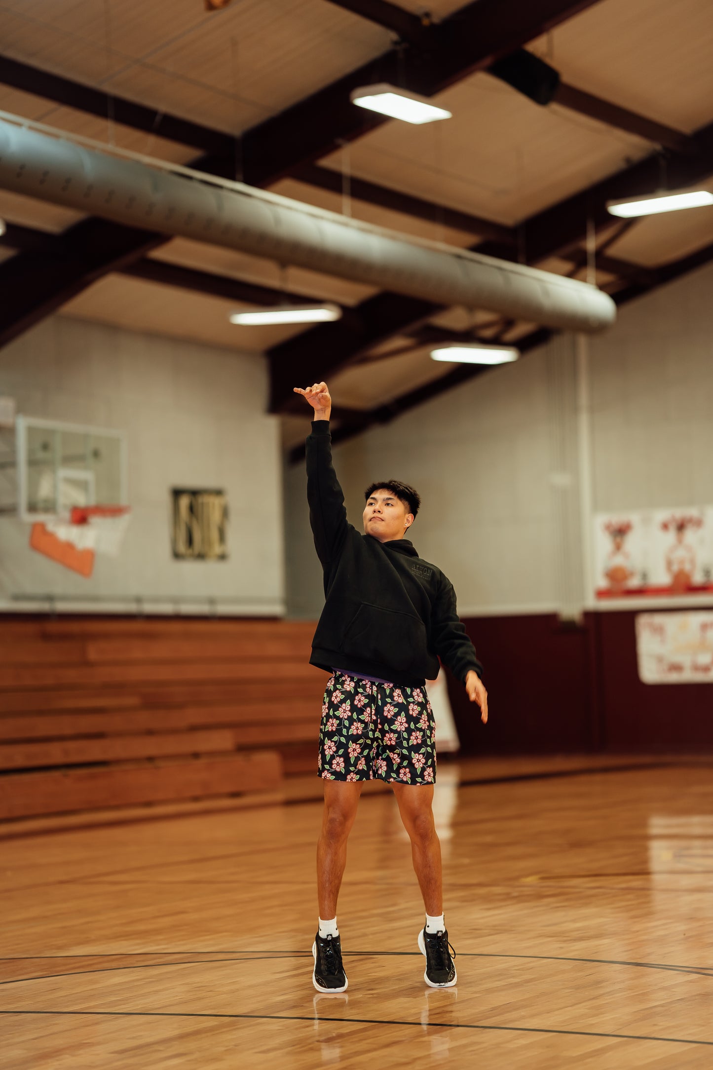 Ojibwe Flower Mesh Basketball Shorts — Pink