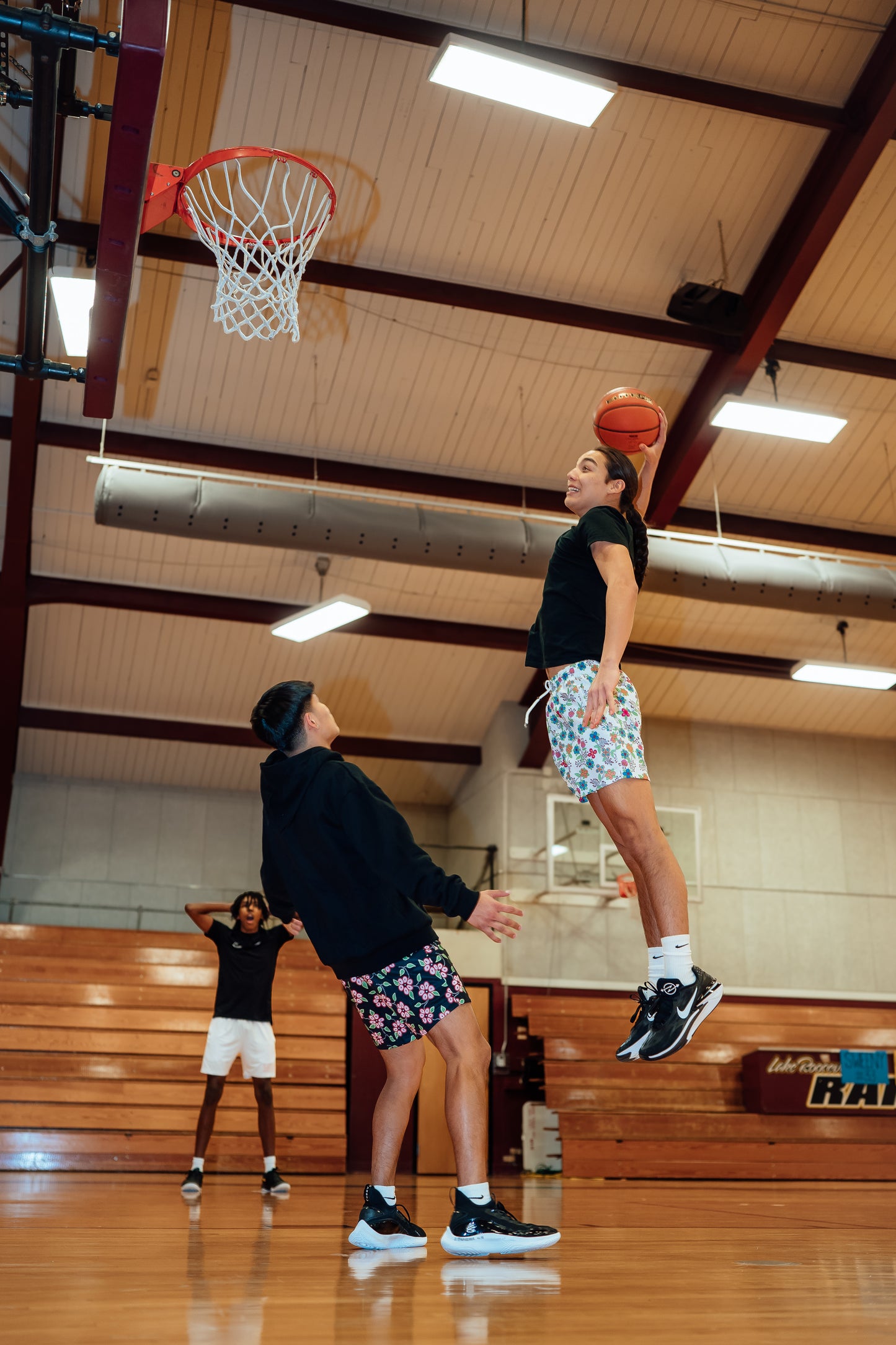 Ojibwe Flower Mesh Basketball Shorts — Multi-Color