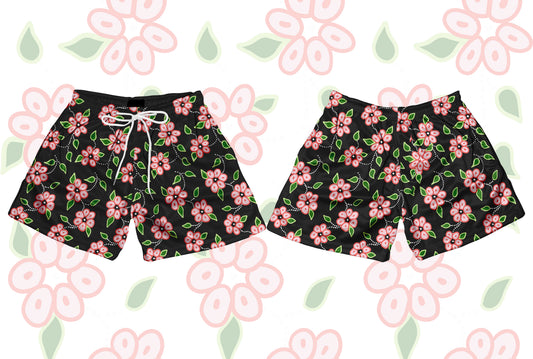Ojibwe Flower Mesh Basketball Shorts — Pink